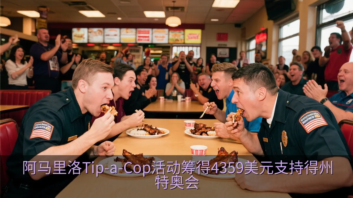 慈善活动中的肋排速食比赛吸引观众欢呼。